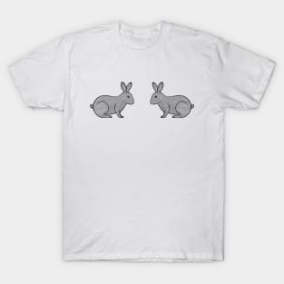 Rabbits in Love - cute and cool animal design on white T-Shirt